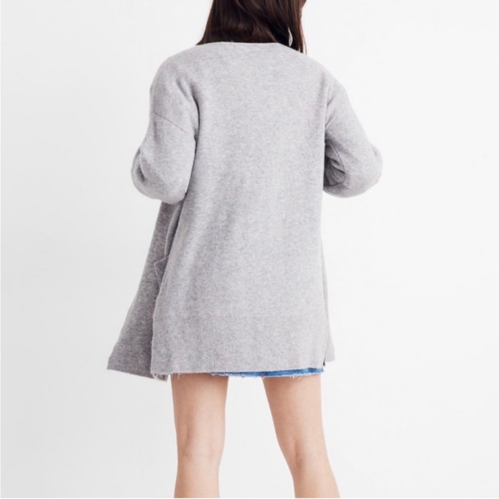 Madewell Gray Edgewater Bubble Sleeve Cardigan Size Medium